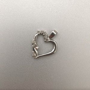 Heart & Diamond Pendant Necklace